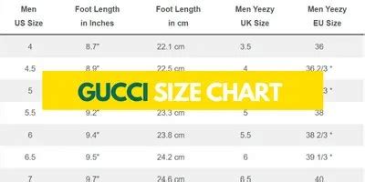 gucci footwear size guide